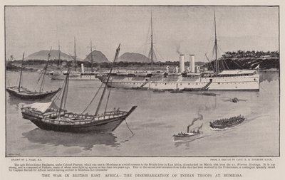 The War in British East Africa, the Disembarkation of Indian Troops at Mombasa by Joseph Nash